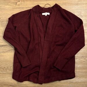 LOFT Deep Burgundy Cardigan